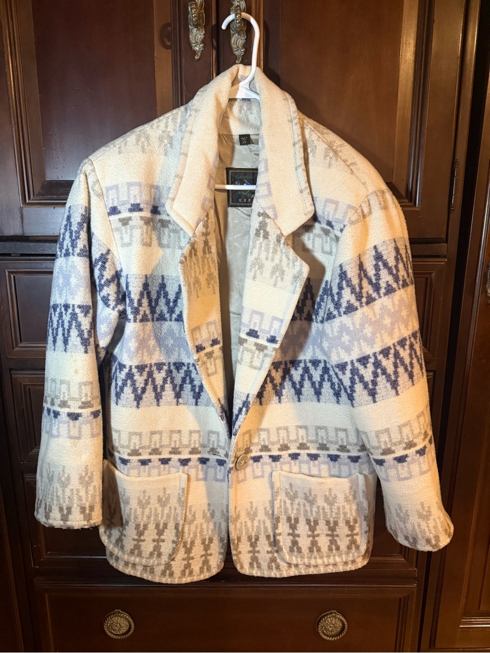 Express vintage French country Aztec coat